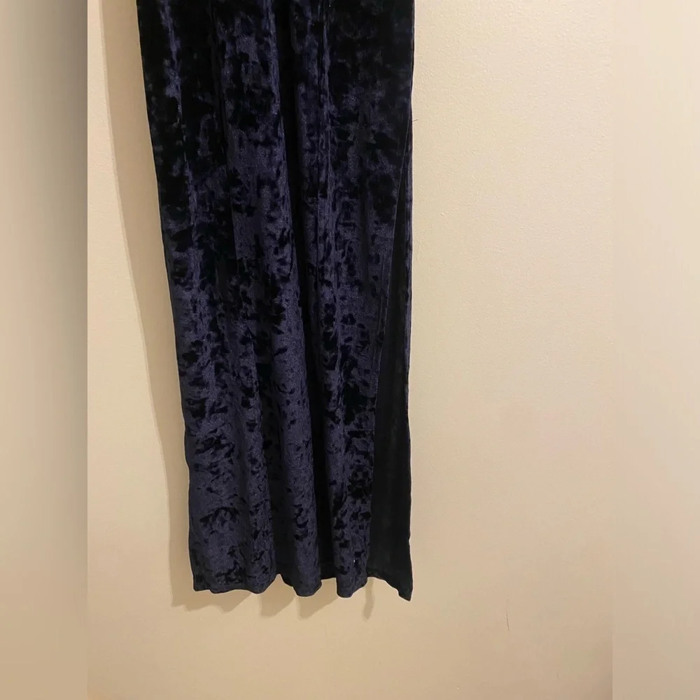 Free People Low Key Crushin Elegant Dark Navy Velvet Evening Dress . Size Xs